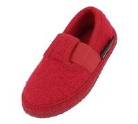 HAFLINGER Joschi Flache Hausschuhe Unisex-Erwachsene, Rot (Rubin 11), 31 EU