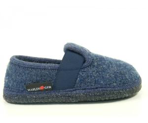 Haflinger Joschi Unisex-Kinder Flache Hausschuhe, Blau (Jeans 72), 39 EU