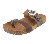 Haflinger Juno Damen Zehensteg-Sandale mit Korkfußbett Braun, Gr. 38