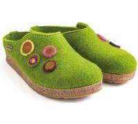 HAFLINGER Grizzly Kanon Filzpantoffel Hausschuh Filzclog Kork Grasgrün, Gr. 39