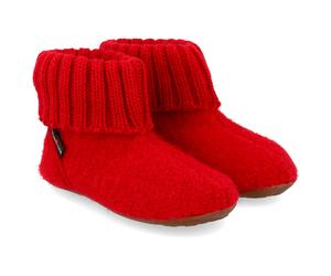 Haflinger - Kid's Karlo - Hüttenschuhe, Gr. 34, rot (Ruby)