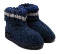 HAFLINGER Hüttenschuh Paul mit Kragen aus reiner Schurwolle Blau (Jeans 72), EU Gr. 21
