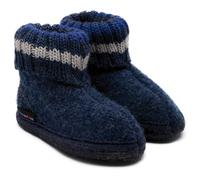 HAFLINGER Hüttenschuh Paul mit Kragen aus reiner Schurwolle Blau (Jeans 72), EU Gr. 23