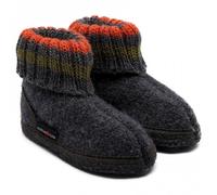 HAFLINGER Hüttenschuh Paul mit Kragen aus reiner Schurwolle Dunkelgrau (Anthrazit 04), EU Gr. 35