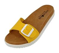 HAFLINGER Korfu Summer Slide vegane Pantolette Sandale Gelb (1729), Gr. 41