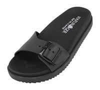 HAFLINGER Korfu Summer Slide vegane Pantolette Sandale Schwarz (1730), Gr. 41