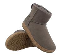 HAFLINGER Lammfell Leder Boots Aino Outdoor Stiefel unisex Grau (Anthrazit 4), Gr 43