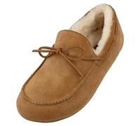 HAFLINGER Lammfellclog Mokassin Yumah Hausschuh Leder Beige (Chestnut 1582), Gr 41