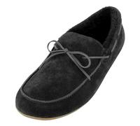 HAFLINGER Lammfellclog Mokassin Yumah Hausschuh Leder Schwarz (3), Gr 41