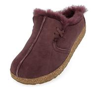 HAFLINGER Lammfellclog Saskatchewan Filzpantoffel Hausschuh Aubergine, Gr 41
