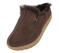 HAFLINGER Lammfellclog Saskatchewan Filzpantoffel Hausschuh Kaffee, Gr 42
