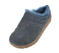 HAFLINGER Lammfellclog Snowbird Filzpantoffel Hausschuh Blau (Mittelblau 70), Gr 44