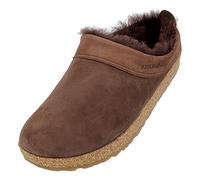 HAFLINGER Lammfellclog Snowbird Filzpantoffel Hausschuh Dunkelbraun (Kaffee 65), Gr 38
