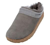 HAFLINGER Lammfellclog Snowbird Filzpantoffel Hausschuh Grau (Anthrazit 4), Gr 40