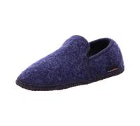 HAFLINGER Loafer Pantoffel Slipper aus Wolle Hausschuh unisex Blau (Jeans 72), Gr. 37