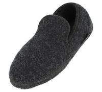 HAFLINGER Loafer Pantoffel Slipper aus Wolle Hausschuh unisex Dunkelgrau (Graphit 77), Gr. 37