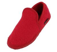 HAFLINGER Loafer Pantoffel Slipper aus Wolle Hausschuh unisex Rot (Ziegelrot 85), Gr. 37