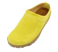 HAFLINGER Malmö Eleganter Clog aus Leder mit Gummisohle und Kork Latex Fußbett Gelb (Lemon 1799), Gr. 42