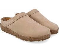 HAFLINGER Malmö Eleganter Clog aus Leder mit Gummisohle und Kork Latex Fußbett Beige (Kiesel 789), Gr. 42
