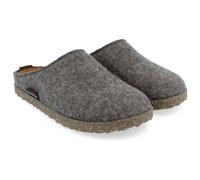 HAFLINGER Manhattan Filzpantoffeln im schlichten Design mit Ledersohle unisex (Anthrazit 4), Gr. 44