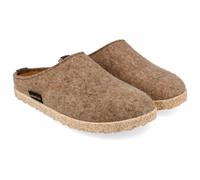 Haflinger Manhatten Clog Unisex Filz-Pantoffel mit Lederinnensohle Beige (Torf), Gr. 46
