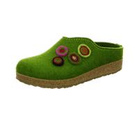 HAFLINGER Grizzly Kanon Filzpantoffel Hausschuh Filzclog Kork Grasgrün, Gr. 37