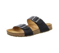 HAFLINGER Bio Andrea Leder Pantolette Sandale Country Schwarz (1688), Gr 45