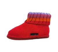 Haflinger Paul Mädchen Walkstoff Hüttenschuhe rot, flexible Laufsohle, 4133101/32