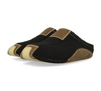 HAFLINGER Pocahontas Pantoffel Hausschuh mit TR-Gummisohle Wechselfussbett unisex (Schwarz 03), Gr. 38
