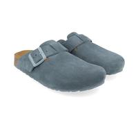 HAFLINGER Porto Eleganter Clog aus Canvas mit Gummisohle und Kork Latex Fußbett Hausschuh Unisex Blau (Jeans 1751), Gr. 43