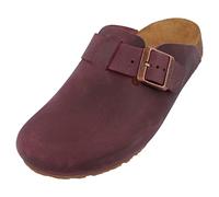 HAFLINGER Porto Eleganter Clog aus Leder Gummisohle und Kork Latex Fußbett Hausschuh Unisex