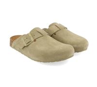 HAFLINGER Porto Eleganter Clog aus Leder Gummisohle und Kork Latex Fußbett Hausschuh Unisex
