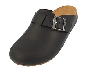 HAFLINGER Porto Eleganter Clog aus Leder Gummisohle und Kork Latex Fußbett Hausschuh Unisex