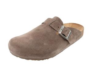 Haflinger - Porto - Unisex Lederclog mit Korkfußbett - Graubraun (Greige), Gr. 40