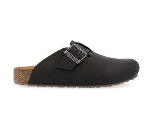 Haflinger - Porto - Unisex Lederclog mit Korkfußbett - Schwarz, Gr. 36