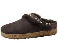 HAFLINGER Schuhe Damen Hausschuhe Pantoffeln Lammfell Clog Shetland 731003, Größe:39 EU, Farbe:Braun