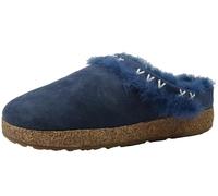 HAFLINGER Schuhe Damen Hausschuhe Pantoffeln Lammfell Clog Shetland 731003, Größe:40 EU, Farbe:Blau