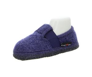 Haflinger Slipper Joschi 621002-72 jeans Wollwalk für Kinder, blau, Größe 40 EU