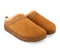 Haflinger Hausschuh Snowbird Lammfellclog Damen Beigemeliert Öko Beige Größe 40