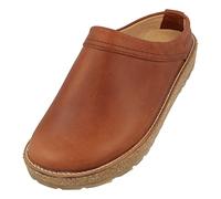 HAFLINGER Travel-Cassic Eleganter Clog aus Leder Gummisohle und Kork Latex Fußbett