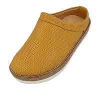 HAFLINGER Travel-Classic Eleganter Clog aus Leder mit Gummisohle Gelb (Braided Senf), Gr. 45