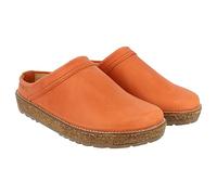 HAFLINGER Travel-Classic Eleganter Clog aus Leder mit Gummisohle (Orange 1484), Gr. 43