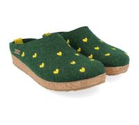 Haflinger - Women's Grizzly Cuoricini - Hüttenschuhe, Gr. 36, grün (Eibe)