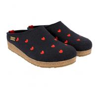 Haflinger - Women's Grizzly Cuoricini - Hüttenschuhe, Gr. 36, schwarz (Midblue)
