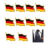 HAFRILY 10 Stück Deutschland Flaggen Anstecker - Nationales Abzeichen Badge für Deutschland Flagge Anstecker Pin - Flip Collar Pins - Langlebig und Farbecht