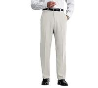 Haggar Cool 18 Herren Hose mit verstecktem Ausziehbarer Taille - Beige - 38W / 32L