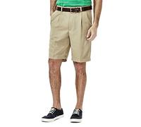 Haggar Cool 18 Herren-Shorts mit versteckter Taille und Falten vorne - Beige - 52