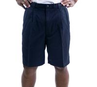 Haggar Cool 18 Herren-Shorts mit versteckter Taille und Falten vorne - Blau - 52