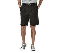 Haggar Cool 18 Herren-Shorts mit versteckter Taille und Falten vorne - Schwarz - 54 DE