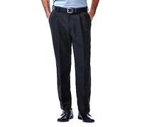 Haggar Coole Herrenhose mit klassischer Passform und verstecktem erweiterbarem Bund, Schwarz, 42W / 29L